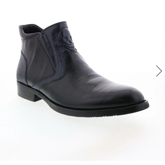 Robert Graham Zeitz RG5454B Mens Black Leather Zipper Chelsea Boots Size 12 - Picture 1 of 15